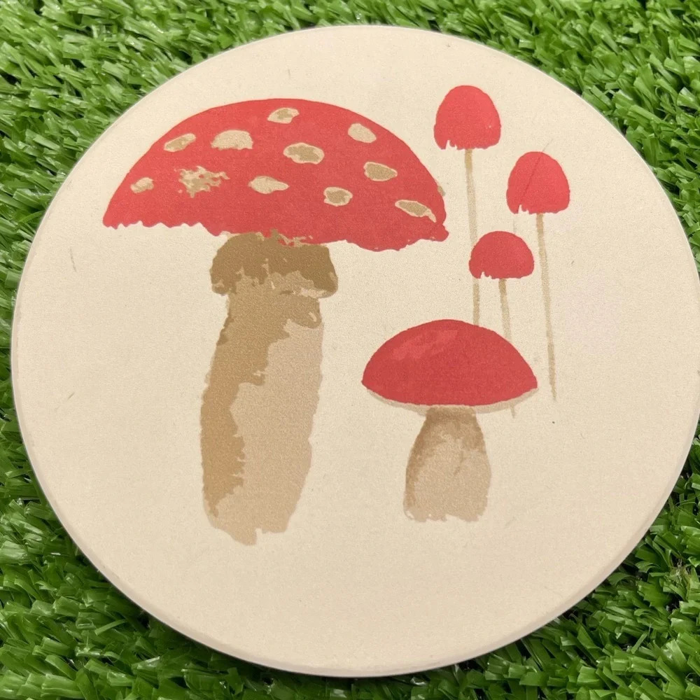 Watercolor Mushroom Coaster, Style D, NWOT, For Bundles - Picture 3 of 4
